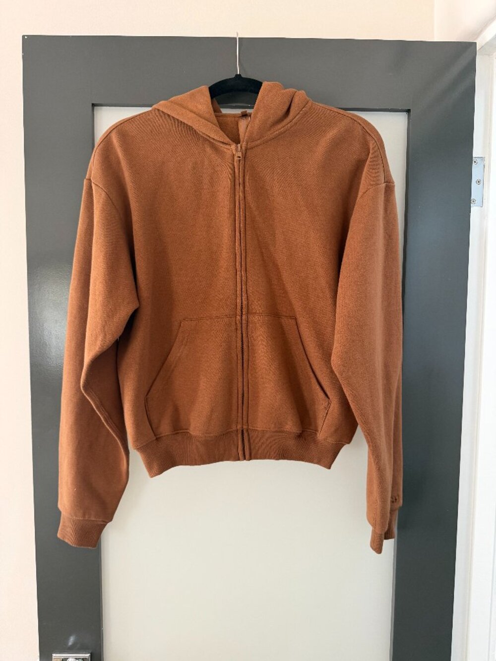 Skims brown zip up hoodie (size small)